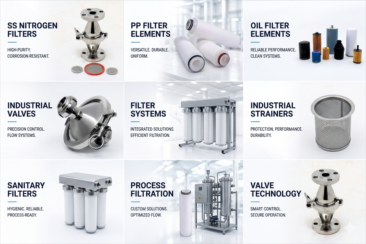 SS Nitrogen Filters, Oil Filters & PP Filters